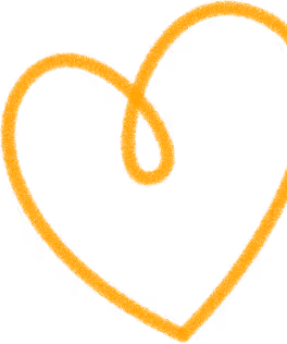 Orangefarbene durchgehende Linie, die auf transparentem Hintergrund eine stilisierte Herzform bildet.